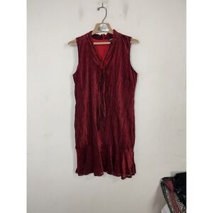 Karl Lagerfeld Womens Dress 8 Red Burnout Velvet Bow Cocktail Holiday Christmas